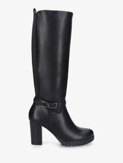 Bottes à semelle et talon haut crantés - Noir - 1