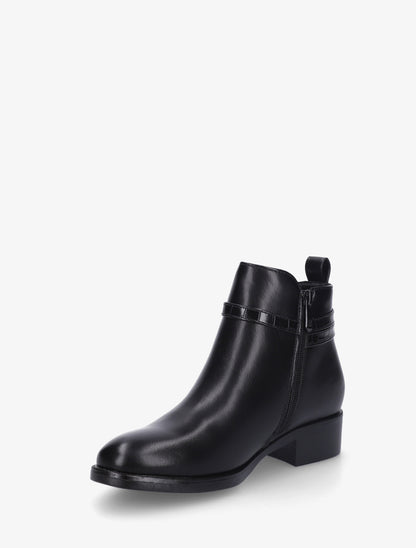 Bottines en simili à lannière imprimé croco - Noir - 3