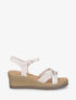Sandales compensées brides tressées - Beige - 1