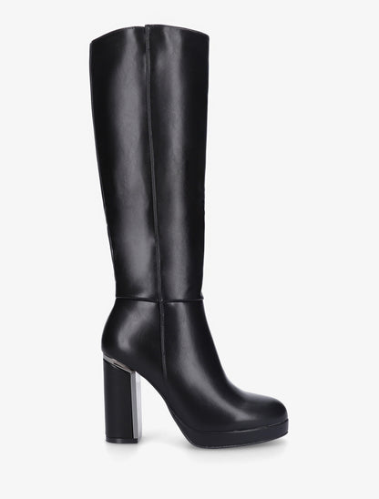 Bottes simili à talon métallique - Noir - 1