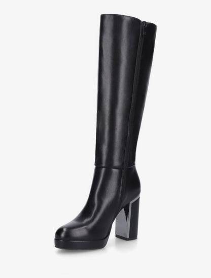 Bottes simili à talon métallique - Noir - 3