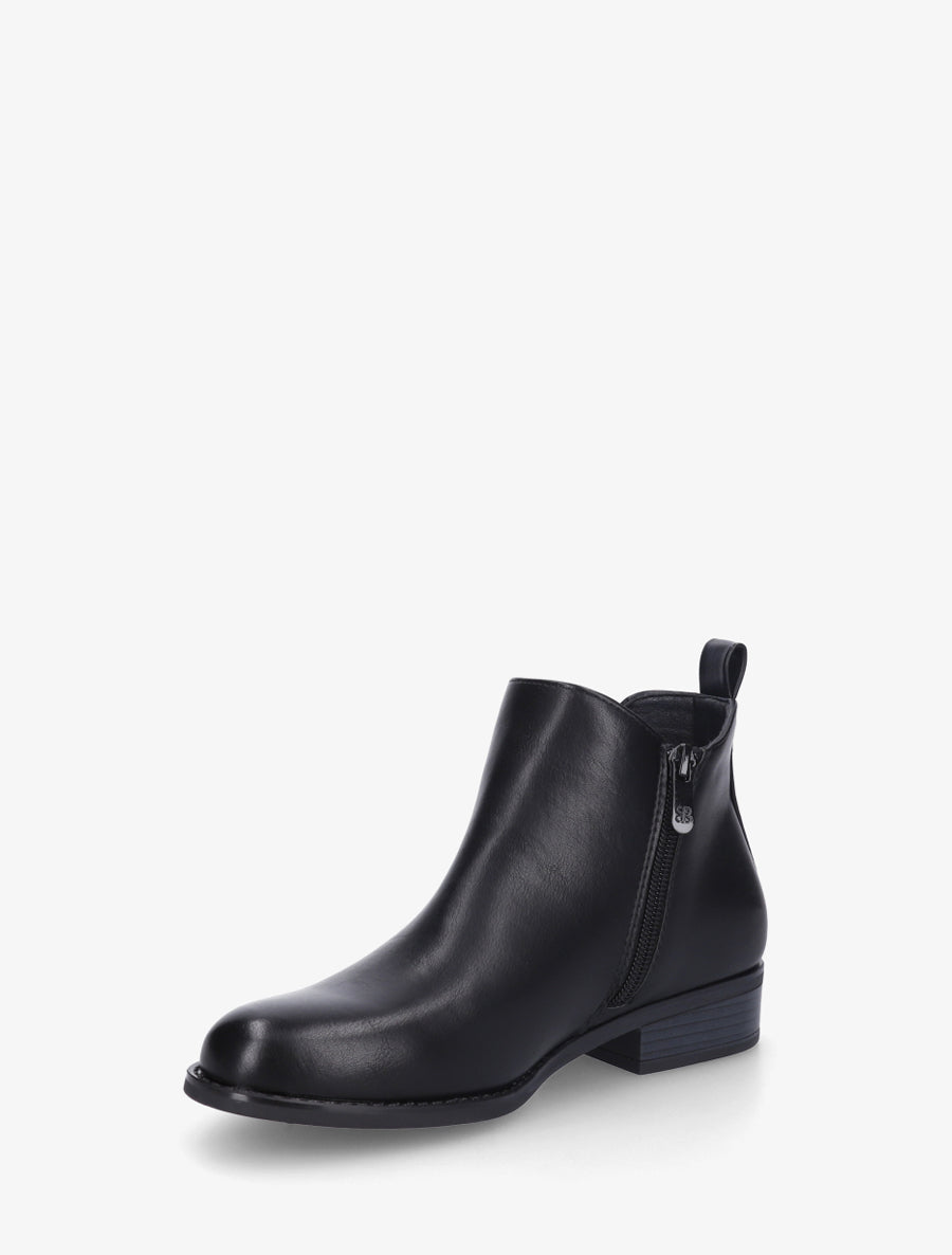 Bottines basiques en simili - Noir - 3