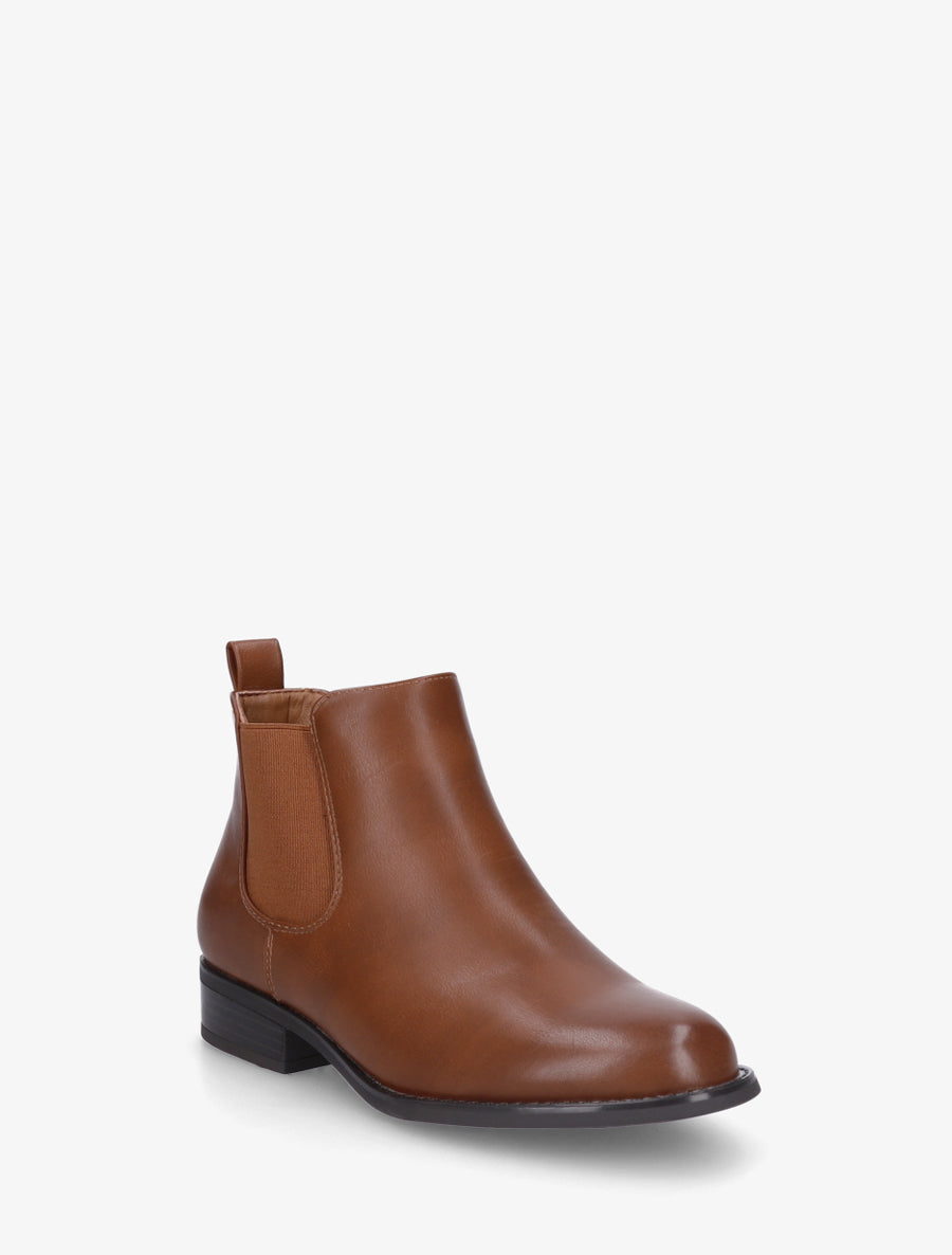 Bottines basiques en simili - Camel - 2