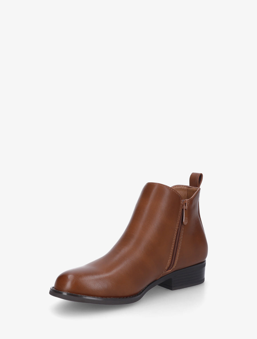 Bottines basiques en simili - Camel - 3