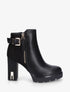 Bottines bi-matière à zip - Noir - 1
