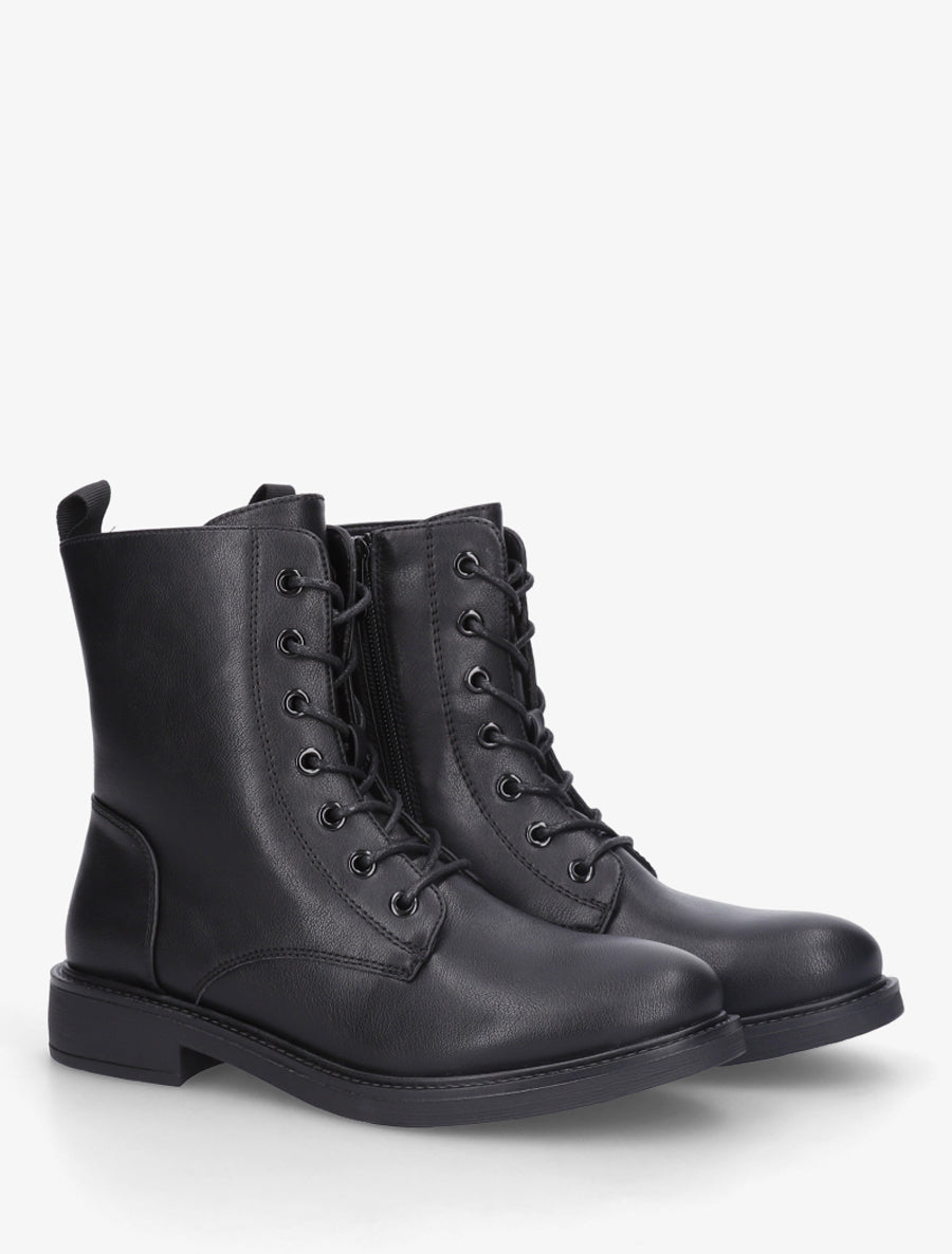 Bottines montantes à lacets - Noir - 4