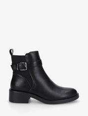 Bottines plates en simili - Noir - 1