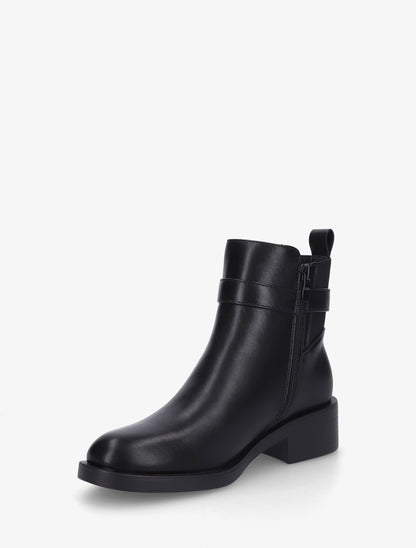 Bottines plates en simili - Noir - 3