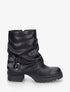 Bottines montantes à revers et boucles - Noir - 1