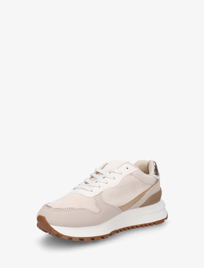 Baskets bimatière à contrefort nacré - Beige - 3