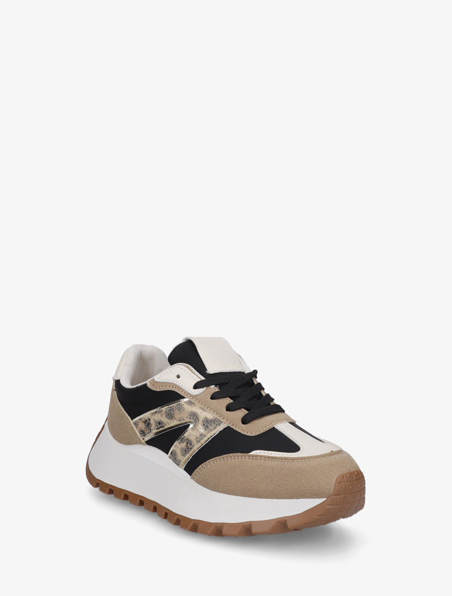 Baskets bimatière à plateforme - Noir - 2