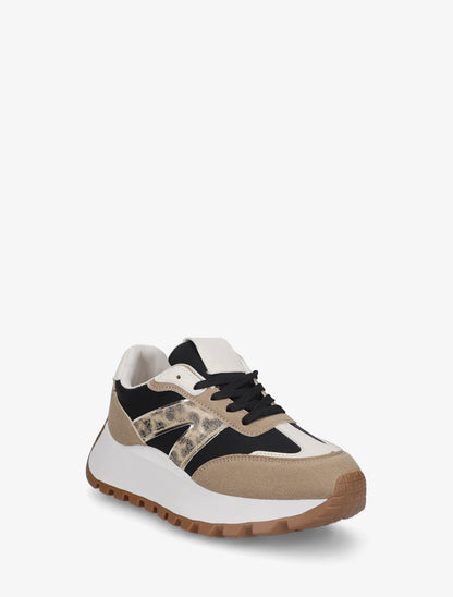 Baskets bimatière à plateforme - Noir - 2