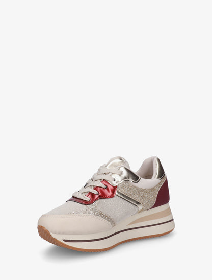 Baskets pailletées à plateforme - Rouge - 3