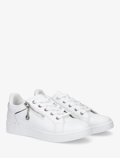 Baskets à zip en simili - Blanc - 4