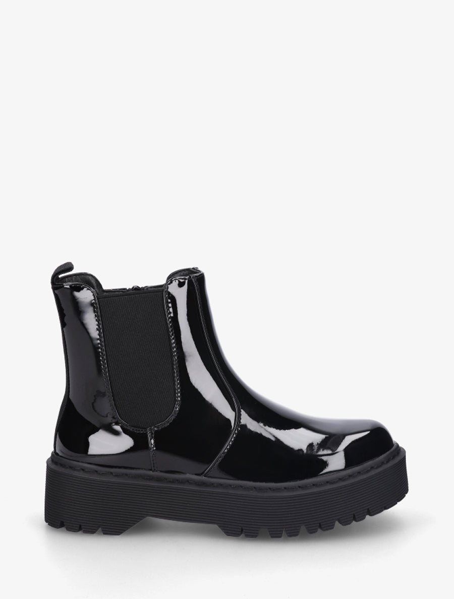 Bottines vernies style chelsea - Noir - 1