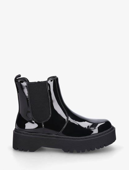 Bottines vernies style chelsea - Noir - 1