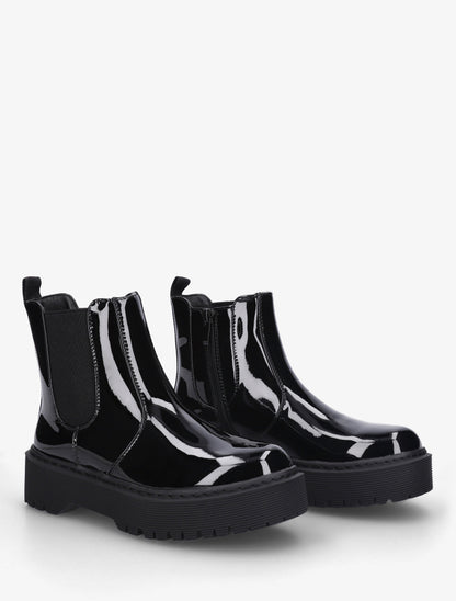 Bottines vernies style chelsea - Noir - 4