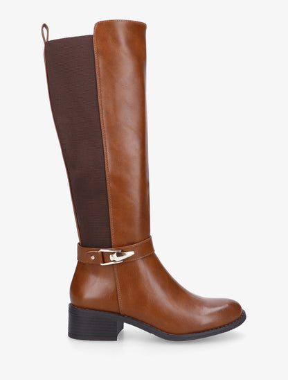 Bottes élastiquées à empiècement métallique - Camel - 1