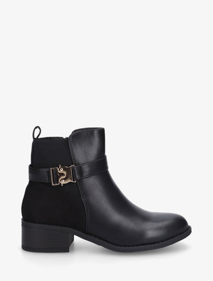 Bottines à empiècement métal - Noir - 1