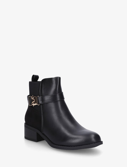 Bottines à empiècement métal - Noir - 2