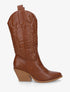 Santiags mi-haute en simili - Camel - 1