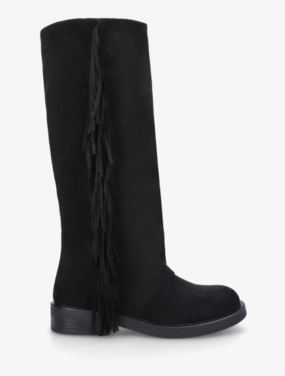 Bottes à franges en suédine - Noir - 1