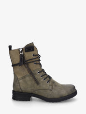 Bottines bi-matière à contrefort imprimé croco - Kaki - 1