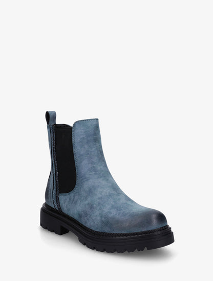 Chelsea à détail pailleté et imprimé croco - Bleu - 2