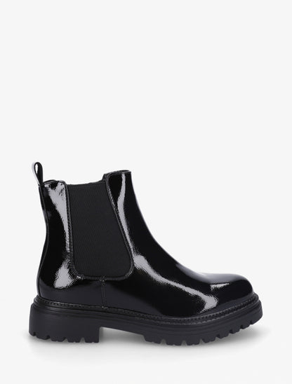 Bottines vernies style chelsea en simili - Noir - 1