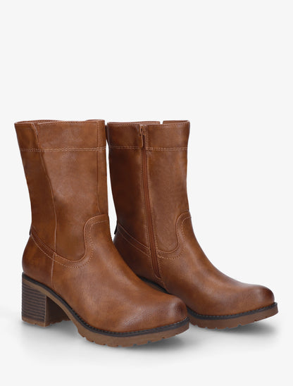 Bottines montantes classiques - Camel - 4