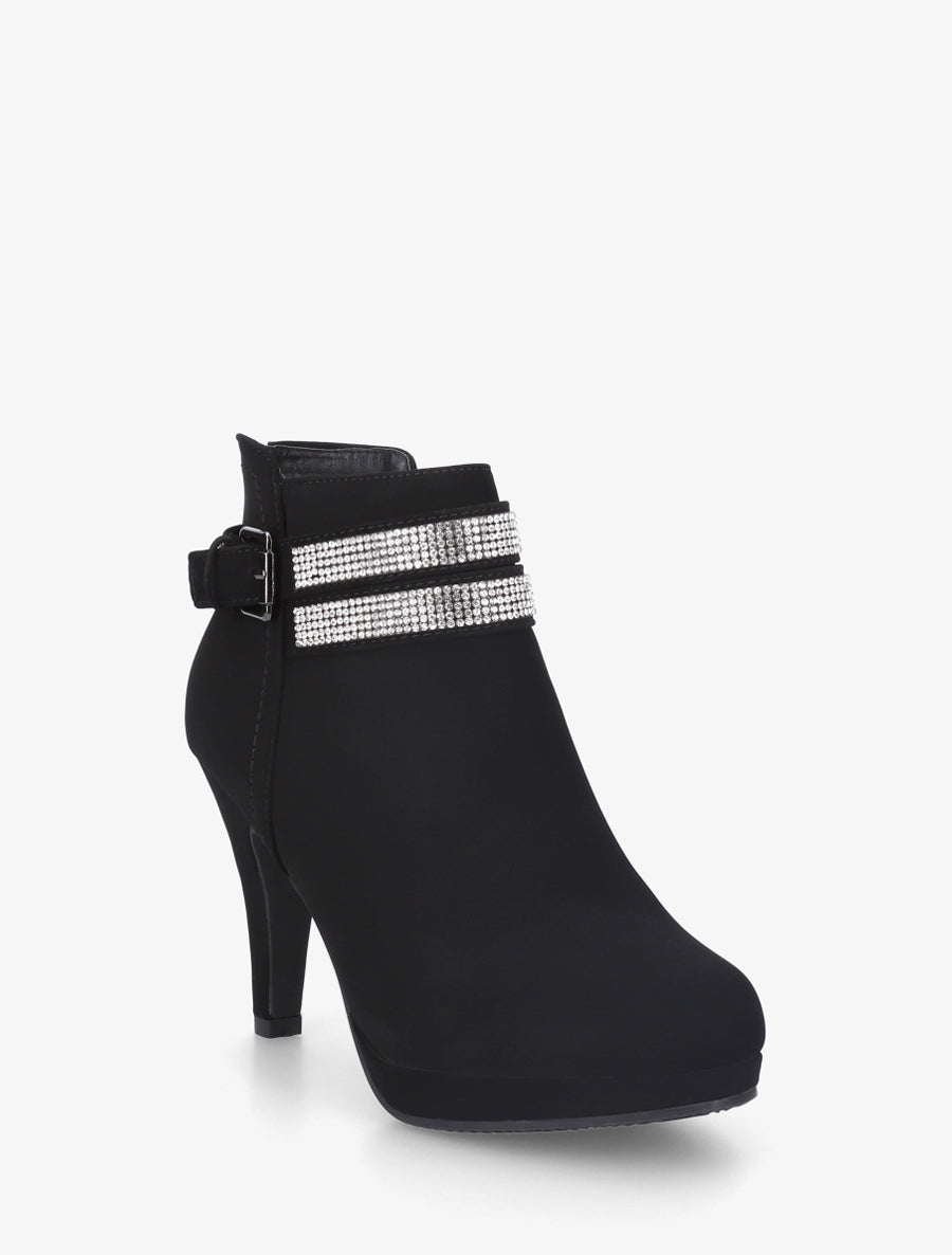 Low boots à intérieur imprimé léopard - Noir - 2