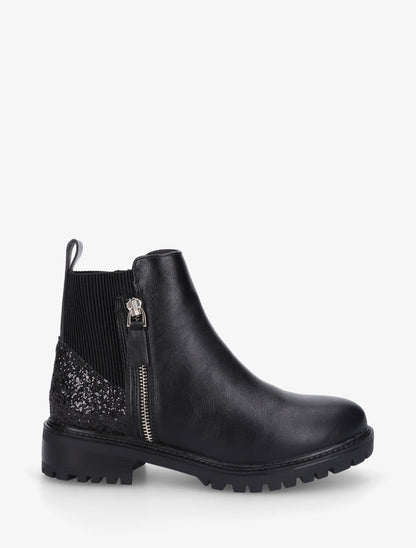 Bottines élastiquées à contrefort pailleté - Noir - 1