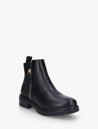 Bottines élastiquées à contrefort pailleté - Noir - 2
