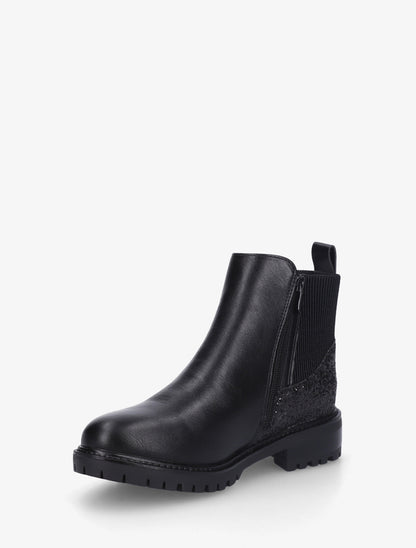 Bottines élastiquées à contrefort pailleté - Noir - 3