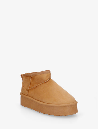 Boots en suédine à semelle plateforme - Camel - 2