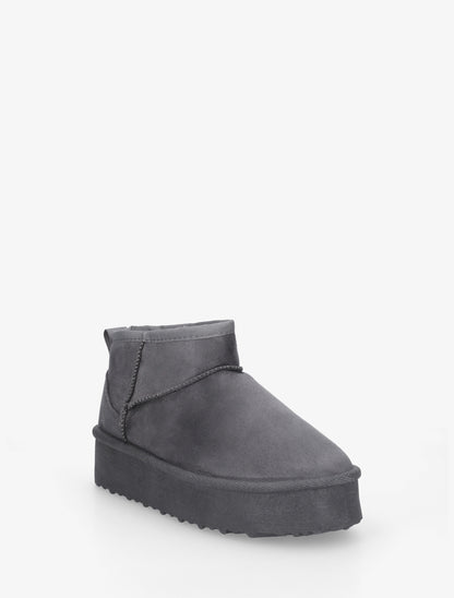 Boots en suédine à semelle plateforme - Gris foncé - 2