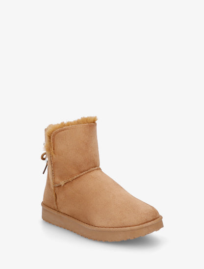 Bottines en suédine à strass - Camel - 2