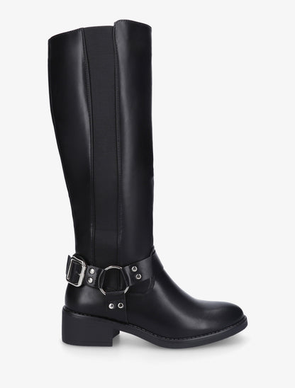 Reitstiefel mit Schnalle - Schwarz