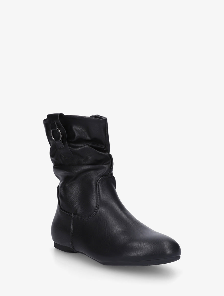 Bottines montantes effet froncé - Noir - 2