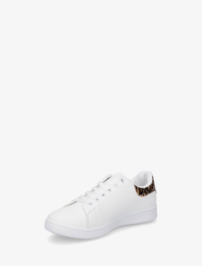 Baskets en simili à contrefort léopard - Beige - 3