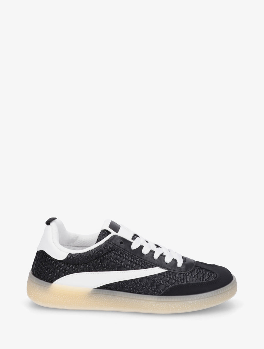 Baskets en simili effet tressé - Noir - 1