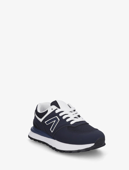 Baskets en suédine et tissu - Marine - 2