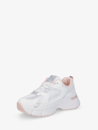 Baskets style running en toile - Blanc - 3