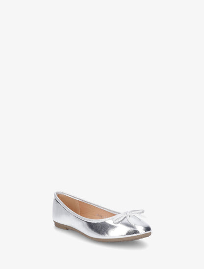Ballerines en simili nacré noeud irisé - Argent - 2