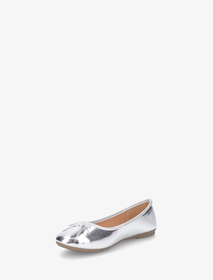 Ballerines en simili nacré noeud irisé - Argent - 3