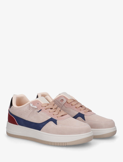 Baskets effet nubuck à semelle épaisse - Rose - 4