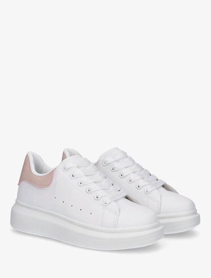 Baskets à contrefort contrastant - Blanc/rose - 4