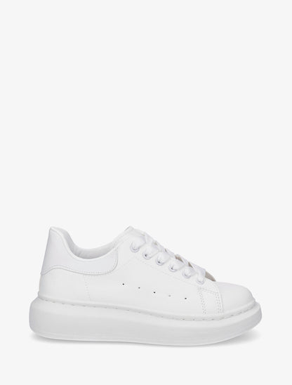 Baskets casual en simili - Blanc - 1