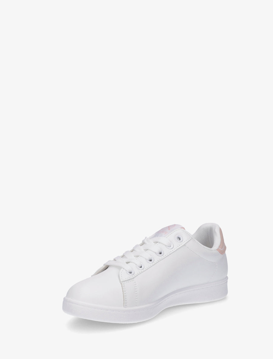 Baskets en simili à inscription brodée - Rose - 3