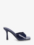 Mules vernies à talon aiguille - Marine - 1